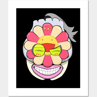 Dope Sunflower smily face mask illustration Posters and Art